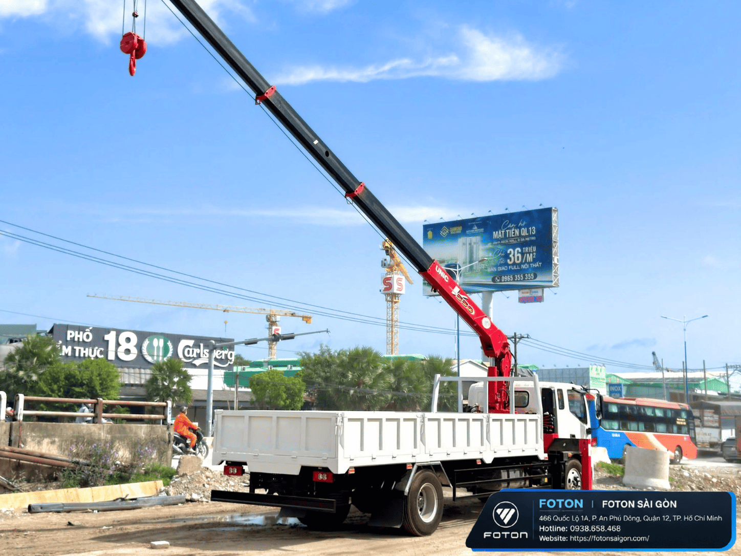 FOTON AUMARK S90 GẮN CẨU UNIC 550 (4 KHÚC)